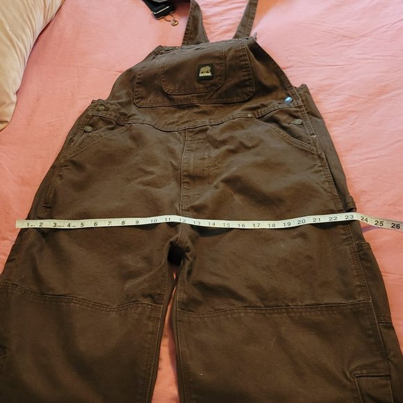 Berne Men's Washed Duck Unlined Brown Bib Overalls. Sz: 38X32 - Picture 13 of 15